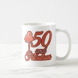 Flamingo-Thema 50 und Fabulous 50. Geburtstag Kaffeetasse