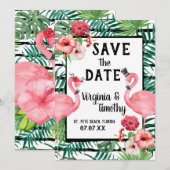 Flamingo-Thema Save-the-Date Save The Date (Vorne/Hinten)
