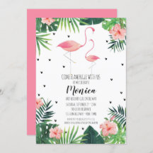 Flamingo Themed Baby Dusche Einladung