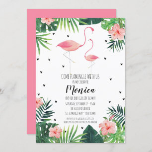 Flamingo Themed Baby Dusche Einladung