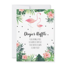 Flamingo Themed Baby Dusche Windel Raffekarte