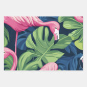 Flamingo Themed Geschenk Wrapping Paper Geschenkpapier Set (Vorderseite 3)
