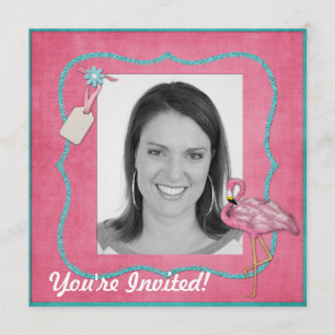 Flamingo Themed Party Einladung