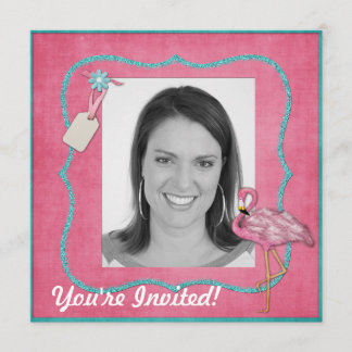 Flamingo Themed Party Einladung