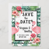 Flamingo Themed Save the Date (Vorderseite)