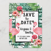 Flamingo Themed Save the Date (Vorne/Hinten)
