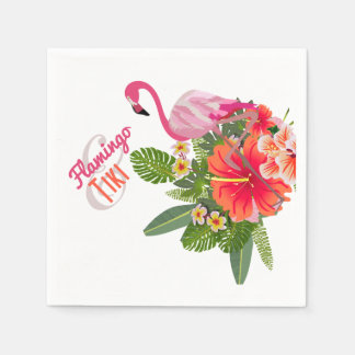 Flamingo & Tiki Cocktail Napkins Serviette