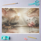 Flamingo Tissue Decoupage Gift Wrapping Seidenpapier (Basteln)