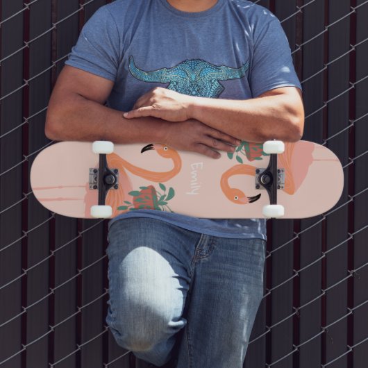 Flamingo Topfpflanzen Kunst Skateboard (Außenbereich 3)