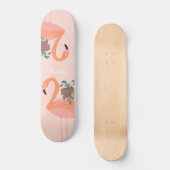 Flamingo Topfpflanzen Kunst Skateboard (Vorderseite)