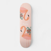 Flamingo Topfpflanzen Kunst Skateboard (Vorderseite)