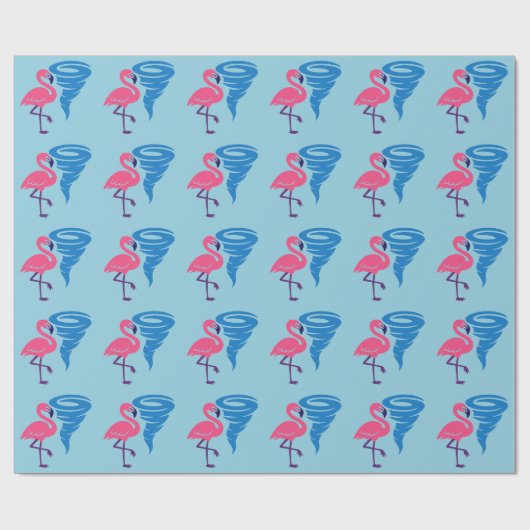 Flamingo Tornado Bold Moderne Graphic Art Geschenkpapier (Flach)