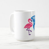 Flamingo Tornado Bold Moderne Graphic Art Kaffeetasse (Vorderseite Links)