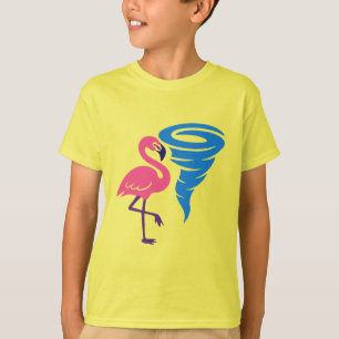 Flamingo Tornado Bold Moderne Graphic Art T-Shirt