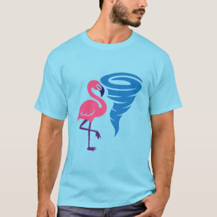 Flamingo Tornado Bold Moderne Graphic Art T-Shirt