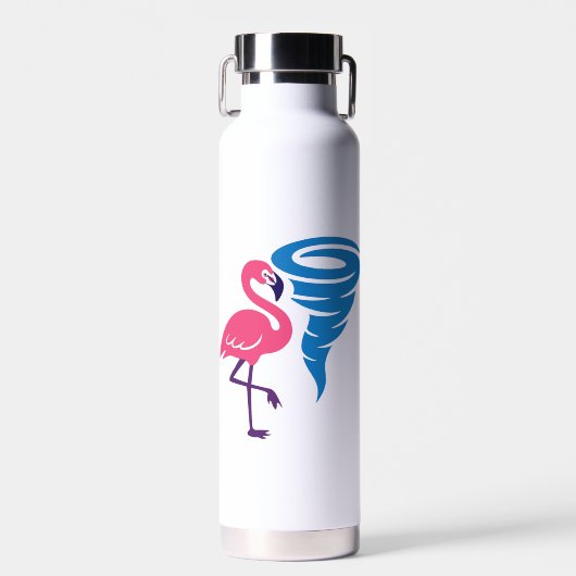 Flamingo Tornado Bold Moderne Graphic Art Trinkflasche (Vorne)