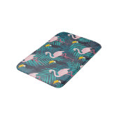 Flamingo, Toucan: tropisches Blattmuster Badematte (Schrägansicht)