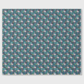 Flamingo, Toucan: tropisches Blattmuster Geschenkpapier (Flach)