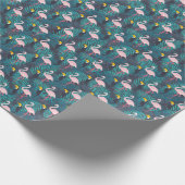 Flamingo, Toucan: tropisches Blattmuster Geschenkpapier (Ecke)