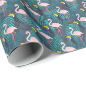 Flamingo, Toucan: tropisches Blattmuster Geschenkpapier (Rolleneckpunkt)