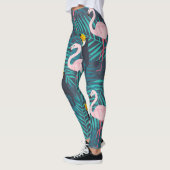 Flamingo, Toucan: tropisches Blattmuster Leggings (Links)