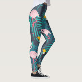 Flamingo, Toucan: tropisches Blattmuster Leggings (Rechts)