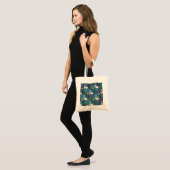Flamingo, Toucan: tropisches Blattmuster Tragetasche (Vorderseite (Model))