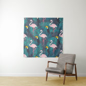Flamingo, Toucan: tropisches Blattmuster Wandteppich (Beispiel)