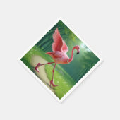 Flamingo Tragen von hohen Absätzen und Perlen Serviette (Ecke)