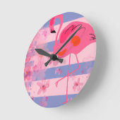 Flamingo Träumerei Runde Wanduhr (Winkel)