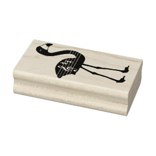 Flamingo Treble Clef Rubber Briefmarke (rechts) Gummistempel