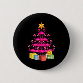 Flamingo Tree Funny Ugly Christmas  Button (Vorderseite)
