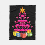 Flamingo Tree Funny Ugly Christmas Fleecedecke (Vorderseite)