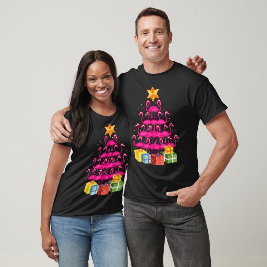 Flamingo Tree Funny Ugly Christmas T-Shirt (Unisex)