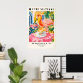 Flamingo trinkt Kaffee Kunst Druck Henri Matisse Poster (Heimbüro)