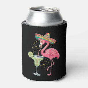 Flamingo trinkt Margarita Lustiger mexikanischer P Dosenkühler