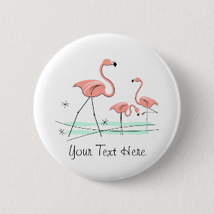 Flamingo-Trio 2" Text" Knopf Button