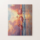 Flamingo Trio am Strand Puzzle (Vertikal)