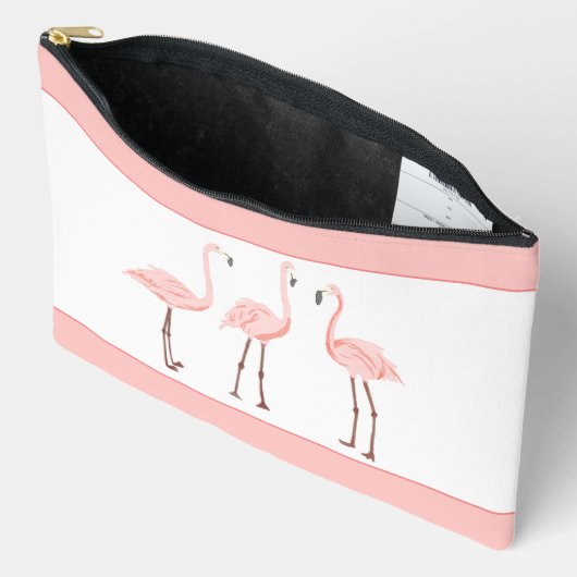 Flamingo Trio Monogram Zipper Pouch Zubehörtasche (Offen)
