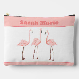 Flamingo Trio Monogram Zipper Pouch Zubehörtasche