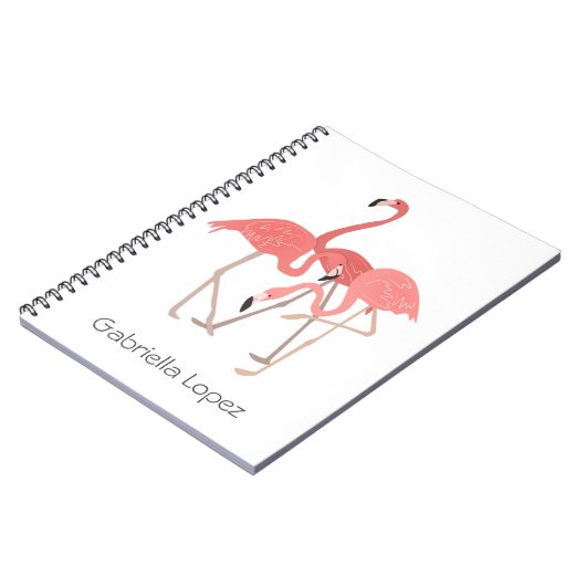 Flamingo Trio Personalisiert Notizblock (Linke Seite)