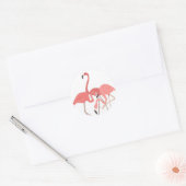 Flamingo Trio Runder Aufkleber (Umschlag)