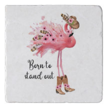 Flamingo Trivet "Geboren, sich auszustechen"