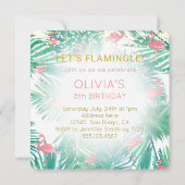 Flamingo-Tropen-Geburtstagsparty Einladung (Rückseite)