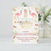 Flamingo-Tropen-Geburtstagsparty Einladung (Stehend Vorderseite)