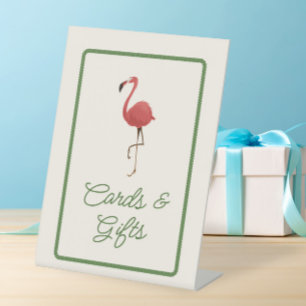 Flamingo Tropen Küsten Strand Karten und Geschenke Sockelschild