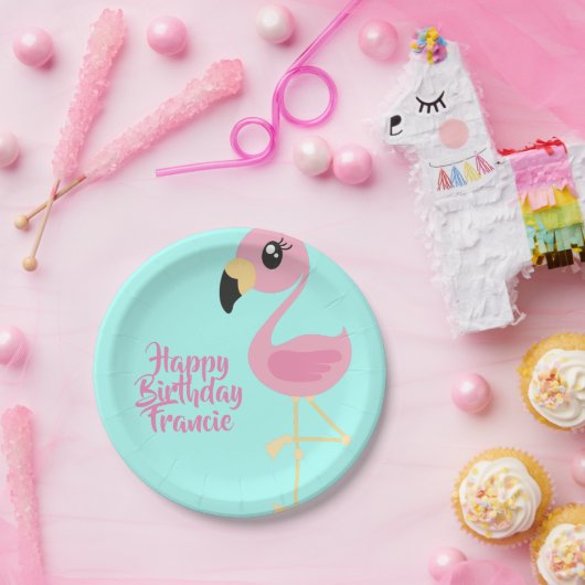 Flamingo Tropical 1. Geburtstag Teller (Party)