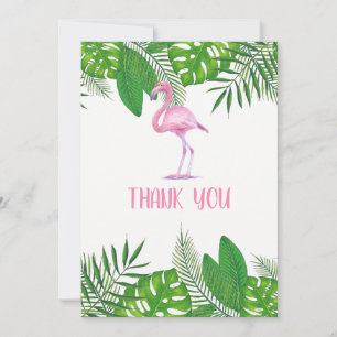 Flamingo Tropical Aquarell Baby-Shower Dankeschön Dankeskarte