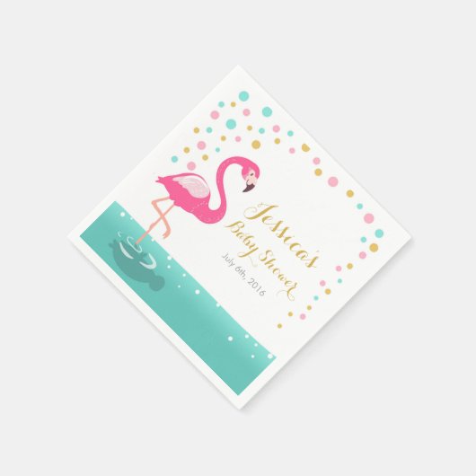 Flamingo Tropical Baby Duschpapier Napkin Girl Serviette (Ecke)