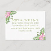 Flamingo Tropical Baby Showbuchkarte Platzkarte (Rückseite)